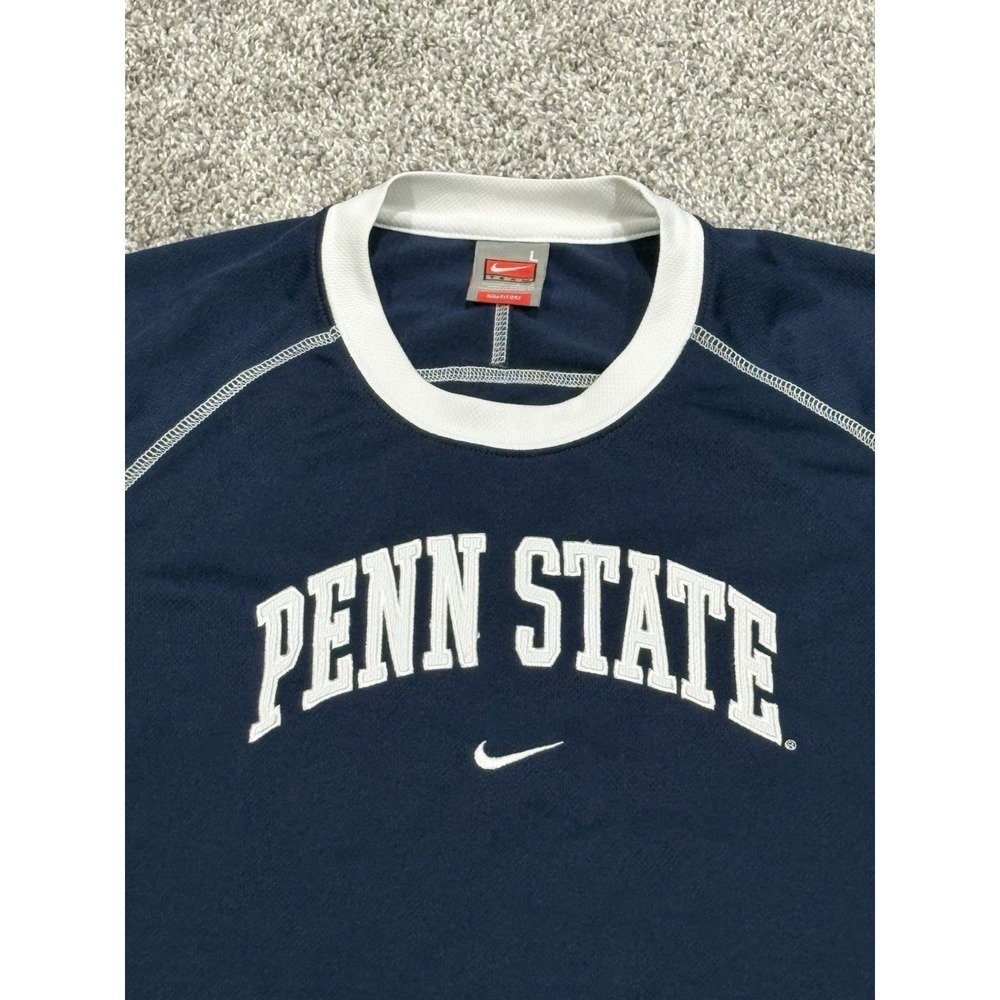 Nike Penn State Nittany Lions Shirt Mens Large Navy Blue Nike FIT DRY Raglan Tee